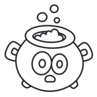 Witch cauldron thin line icon. png
