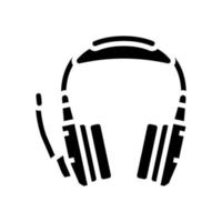 gaming headphones glyph icon vector illustration