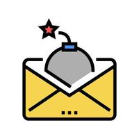 mail with bomb color icon vector illustration