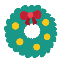 Christmas wreath with decorations icon. png