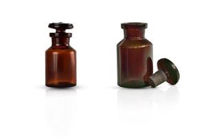 two glass bottles. Mockup on a white background. photo
