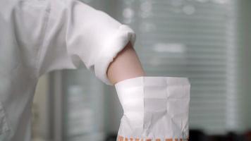 Woman Sprinkling Flour Onto the Counter video