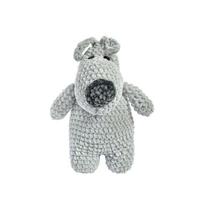 crocheted doggie isolated on white background. Soft decorative children's toy. Needlework. Design element