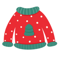 Cartoon christmas party jumpers decorated icon. png