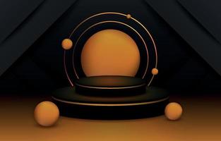 Abstract Black and Gold 3D Geometric Background vector