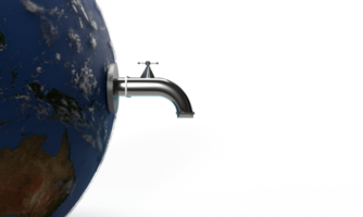 Earth world global planet tap steet copy space symbol decoration save water environment natural drop clean blue liquid ecology drink energy power map recycling life care protection drip.3d render png