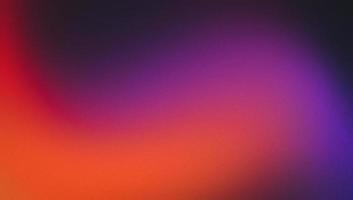 Abstract colors gradient background, red orange purple blurred wave on dark, grain texture effect, copy space photo