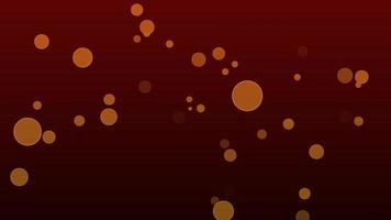 Bubbles yellow slow random floating and  faded on dark tone maroon background video