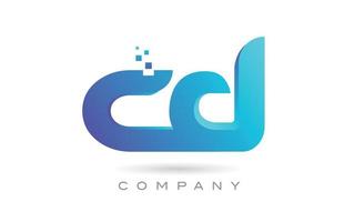 diseño de combinación de icono de logotipo de letra del alfabeto cd. plantilla creativa para negocios y empresas. vector