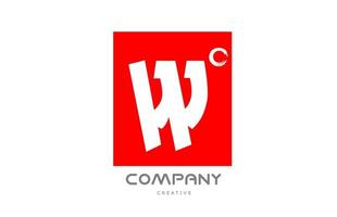 red W alphabet letter logo icon design with japanese style lettering. Creative template for business and company vector