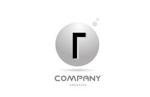 T 3d grey sphere alphabet letter logo icon design with dot. Creative template for business and company vector