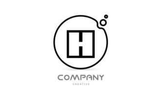 geometric letter H alphabet logo icon with circle and bubbles. Creative template for business and company vector