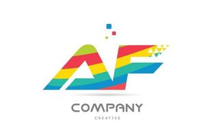 Diseño de icono de logotipo de letra de alfabeto colorido de combinación de af. diseño de plantilla creativa de color para empresa o negocio vector