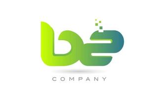 joined BZ alphabet letter logo icon combination design with dots and green color. Creative template for company and business vector