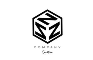 diseño de icono de logotipo de letra del alfabeto cubo z de tres letras con diseño de polígono. plantilla creativa para empresa y negocio vector