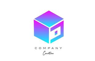 pink blue cube C letter alphabet letter logo icon design. Creative design template for business vector