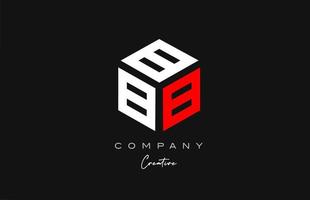 b rojo blanco tres letras cubo alfabeto letra logo icono diseño. plantilla creativa para empresa y negocio vector