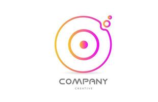 geometric O letter alphabet logo icon with circle and bubbles. Creative template for company and business vector