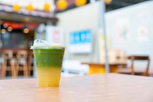 matcha green tea with yuzu soda photo