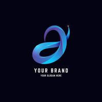 Letter a abstract logo design with gradient color vector