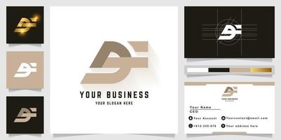 Letter DF or gF monogram logo with business card design vector