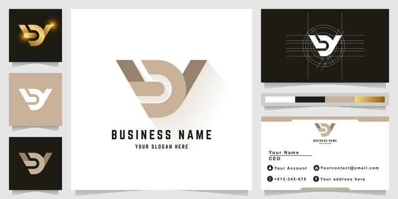 Letter LY or LDY monogram logo with business card design