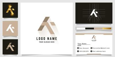 Letter KT or KA monogram logo with business card design vector