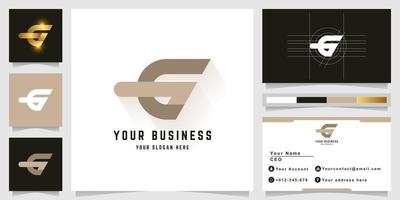 Letter G or EG monogram logo with business card design vector