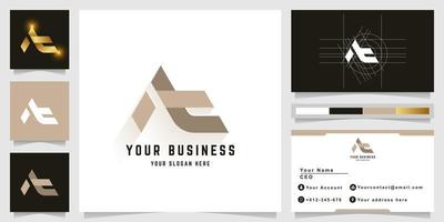 Letter At or Nt monogram logo with business card design vector