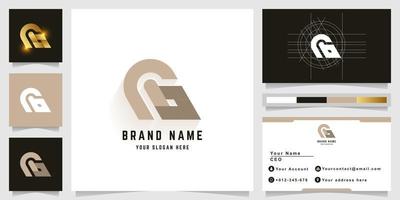 Letter Gb or rb monogram logo with business card design vector