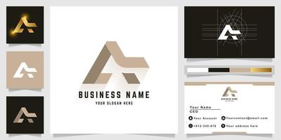 Letter AL or AK monogram logo with business card design vector