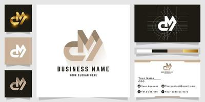 Letter dM or eM monogram logo with business card design vector