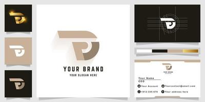 Letter Fa or Ta monogram logo with business card design vector