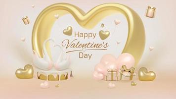 Realistic 3d valentine background. Luxury style banner backdrop design concept. vector