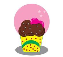 cup cake con muchas capas vector