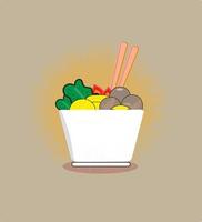 dibujar a mano delicioso bakso gratis vector