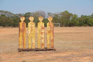 Human figure used for practicing free kicks of football players. photo