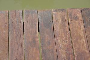 wooden floor corridor for tourists photo