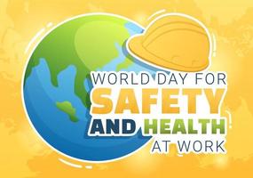 World Day Of Safety and Health at Work on April 28 Illustration with Mechanic Tool in Flat Cartoon Hand Drawn for Web Banner or Landing Page Template vector