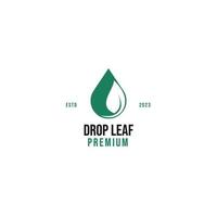 Flat drop leaf sprout logo design vector illustration