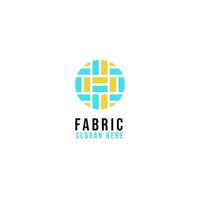 Flat textile fabric logo design for company illustration vector