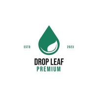 Flat drop leaf sprout logo design vector illustration