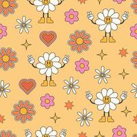 Groovy seamless pattern vector