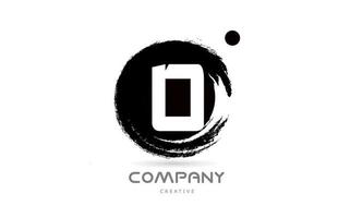 O black and white grunge alphabet letter logo icon design with japanese style lettering. Creative template for company and business vector