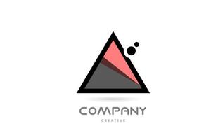 pink black A geometric alphabet letter logo icon with dots. Creative template for company and business vector