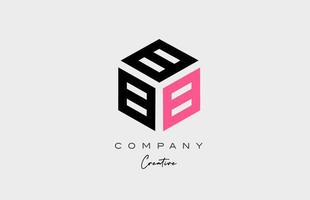 pink B three letter alphabet letter logo icon design. Creative template for business and company vector