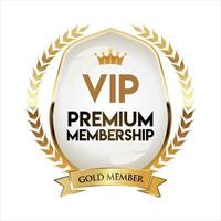 Golden badge VIP golden member retro design vector