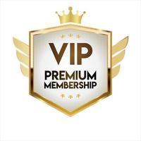 Golden badge VIP golden member retro design vector