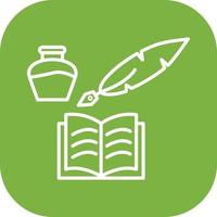 Unique Quill and Book Vector Icon