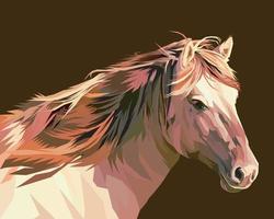 horse on geometric pop art vector illustration.